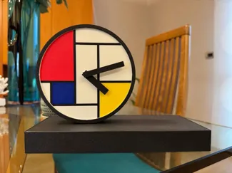 Desk Clock - Bahuaus Mondrian Style
