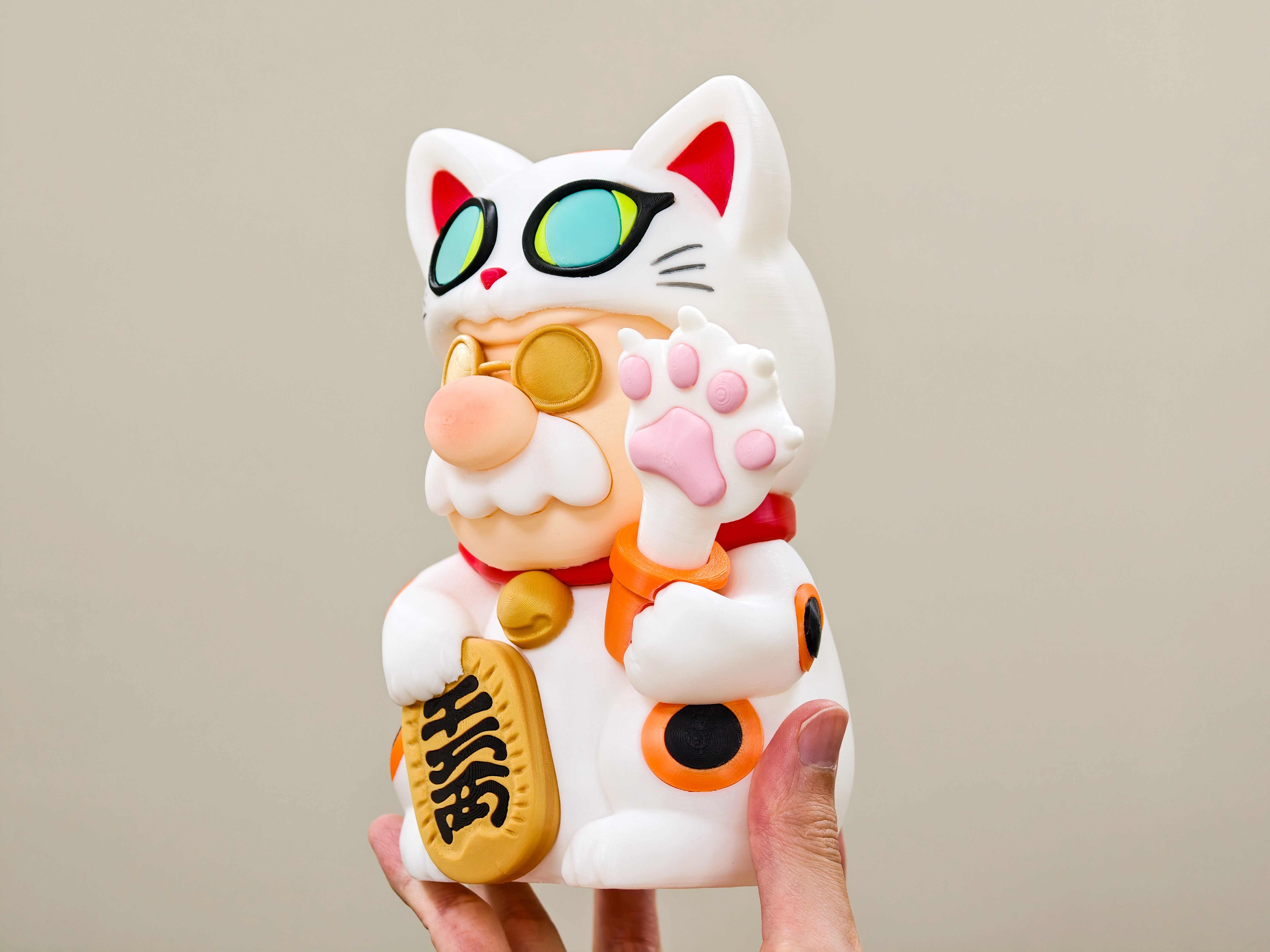 Mario Lucky Cat [Split Parts] - Free 3D Print Model - MakerWorld