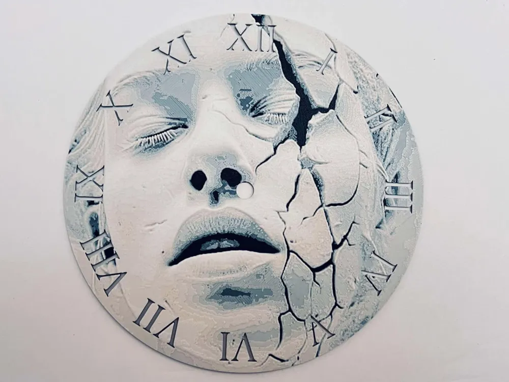 Customizable Clock - Face in the Wall - Free 3D Print Model - MakerWorld