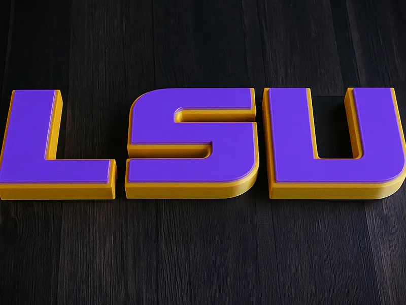 LSU 3D Letter Set – Large Decor