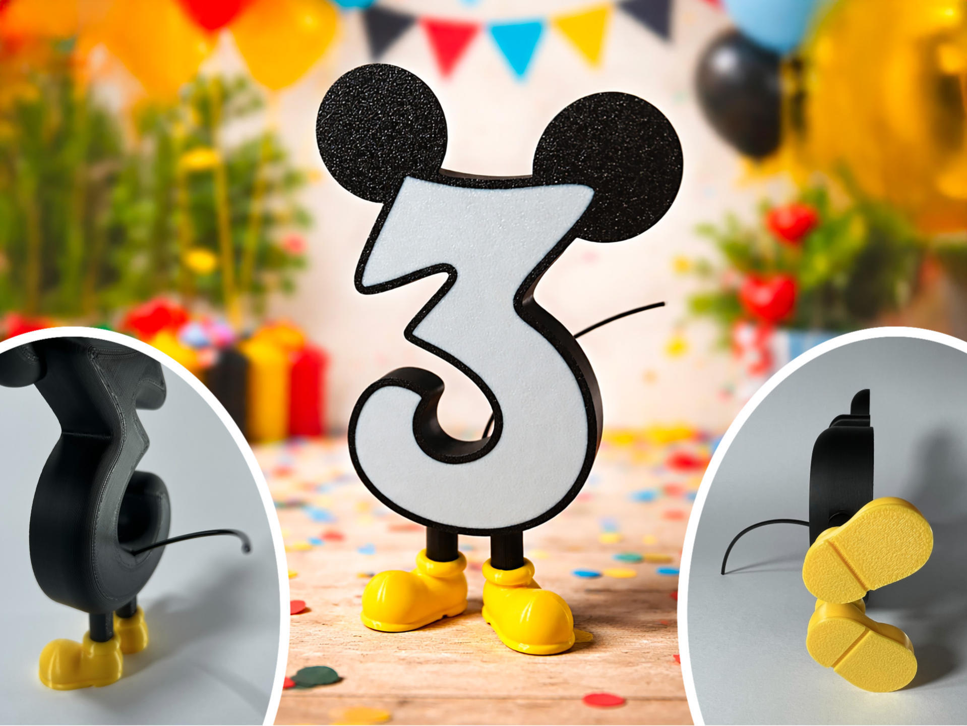 Number 3 with ears and legs