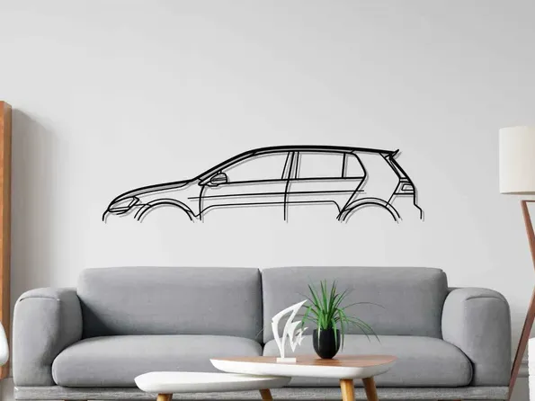 VW GTI mk 7 silhouette wall art