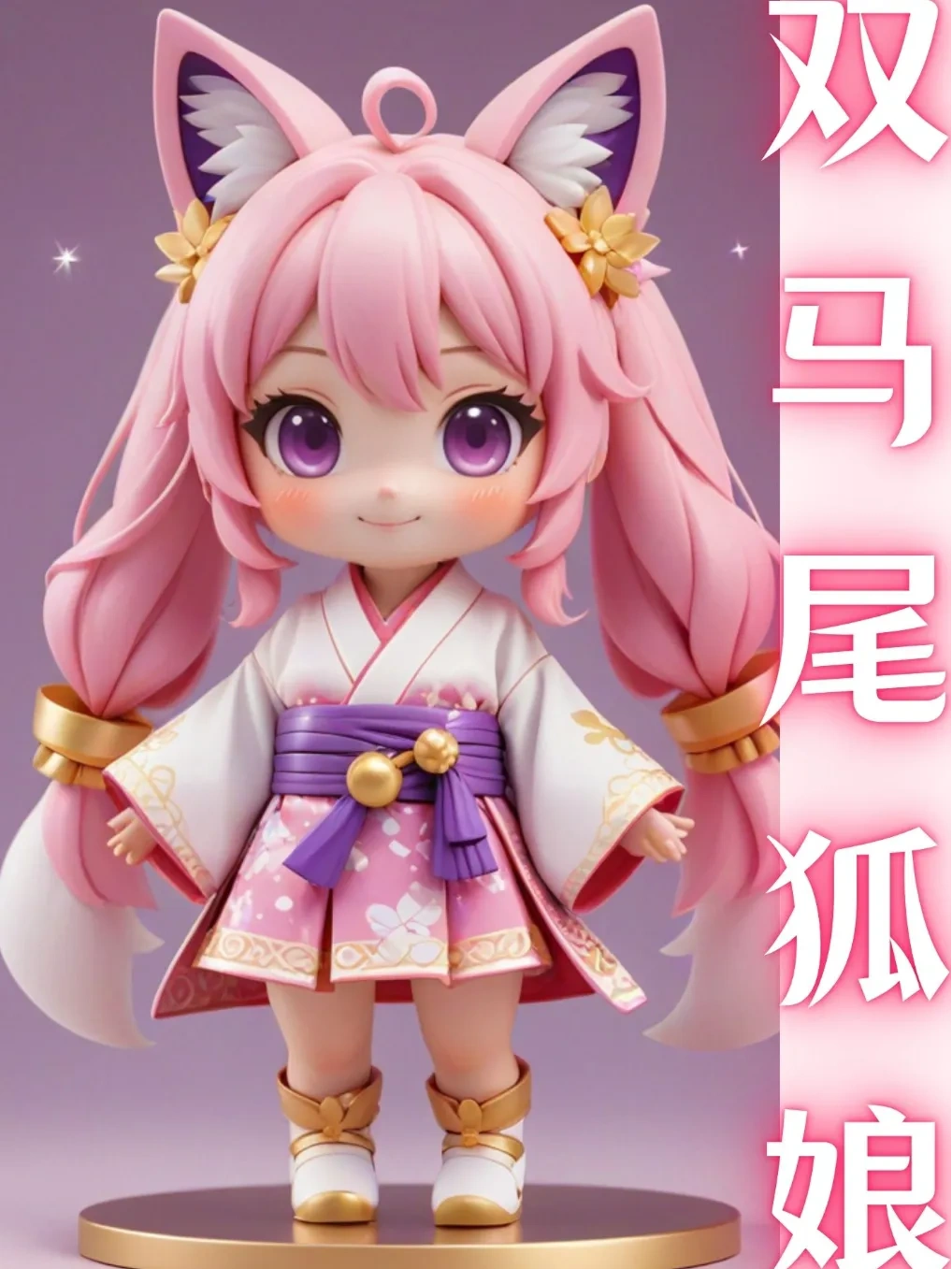 Double Ponytail Miko】Scarlet Fox Miko—Double-tailed Fox Girl