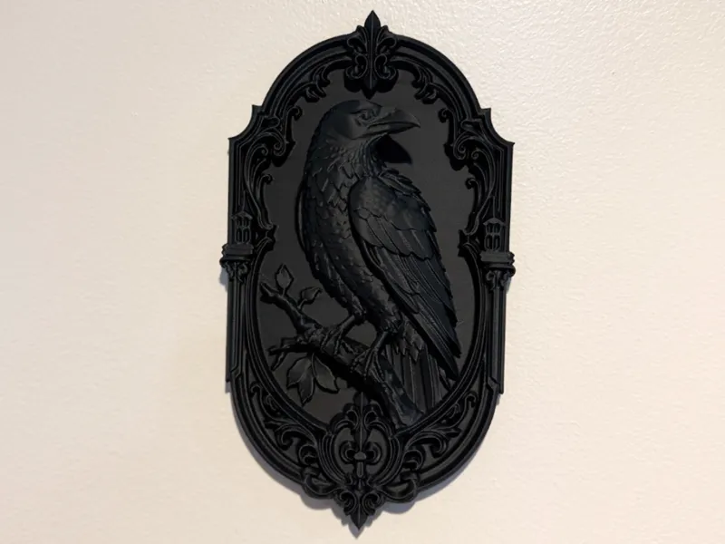 Gothic Raven Wall Plaque