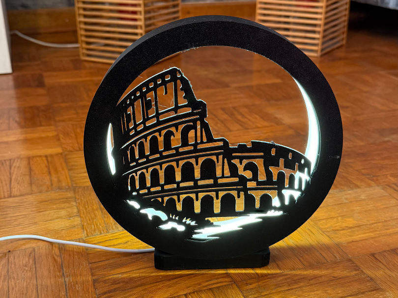 LED Ring Lampe v3 inkl. Rahmen mit Kolosseum Motiv