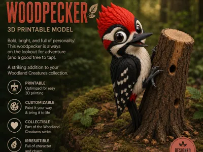 Woodlands Creatures Woodpecker