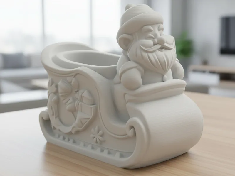 Santa Claus Sleigh Pen Holder