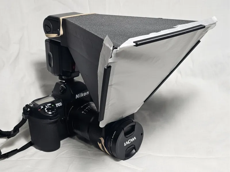 Macro flash diffuser for Nikon F100