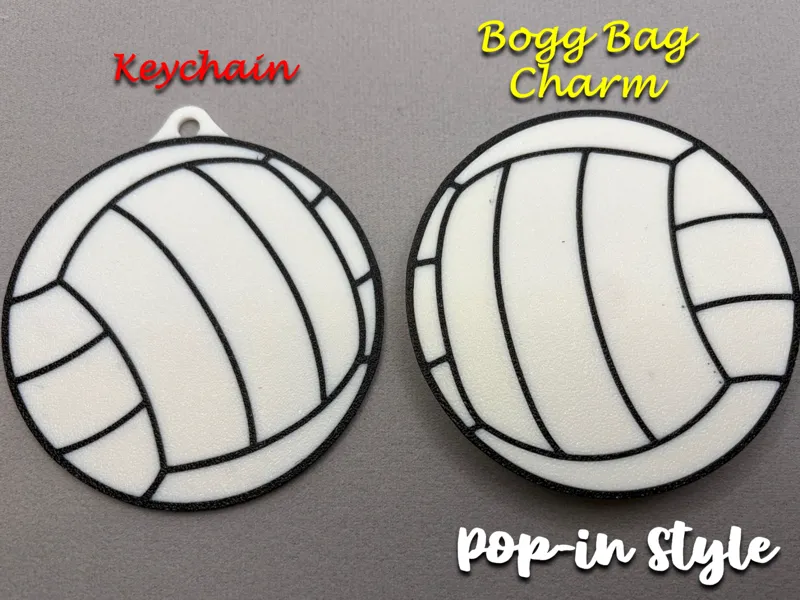 Volleyball Bogg Bag Charm and Keychain