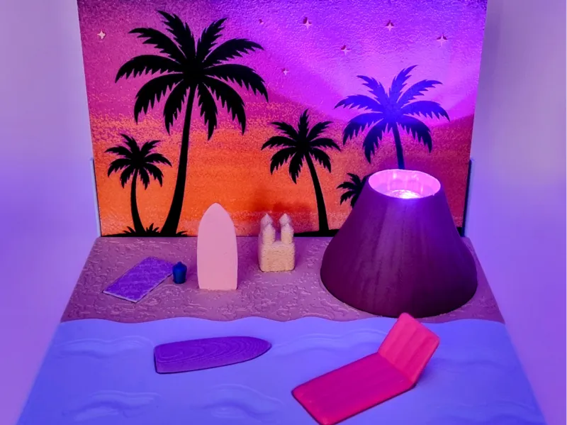 Seaside Glow - Relaxing by the Volcano (with LED)
