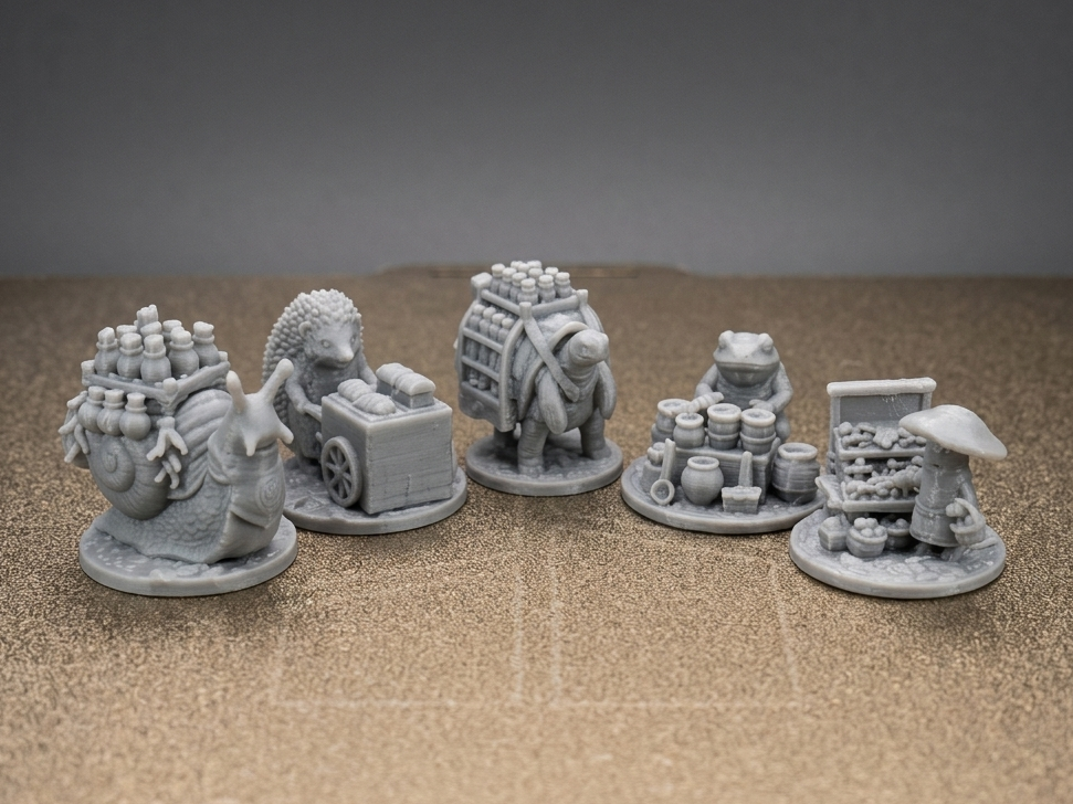 Miniature Animal Merchants Set – Fantasy Figurines