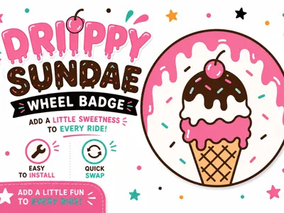 TMT Wheel Badge - Drippy Sundae