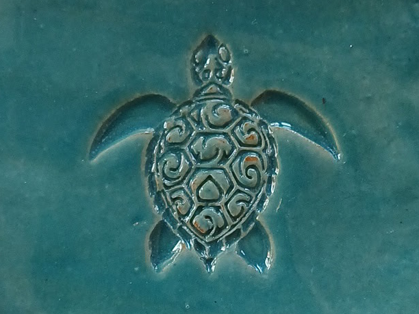 Turtle clay stamp