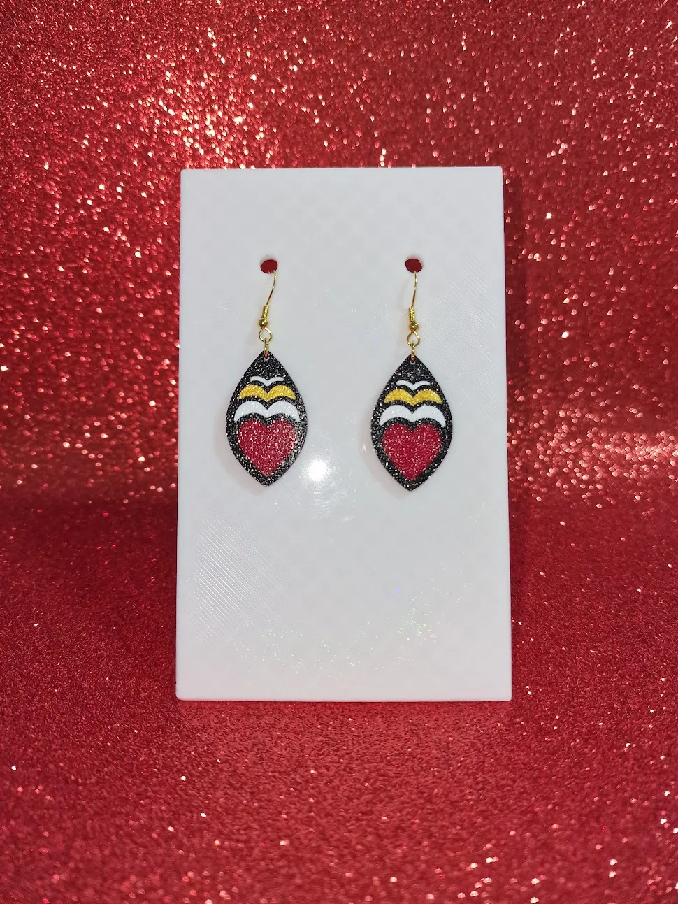Sunset hearts earrings view 2