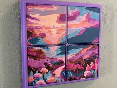 Paint by numbers 4 inch canvas combined frame