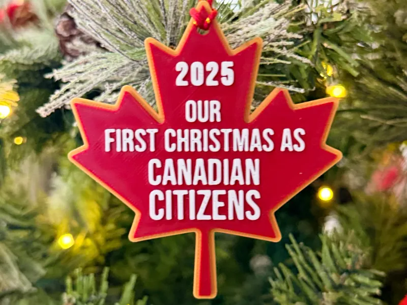 Maple Leaf Christmas Ornament - Canadian Citizens