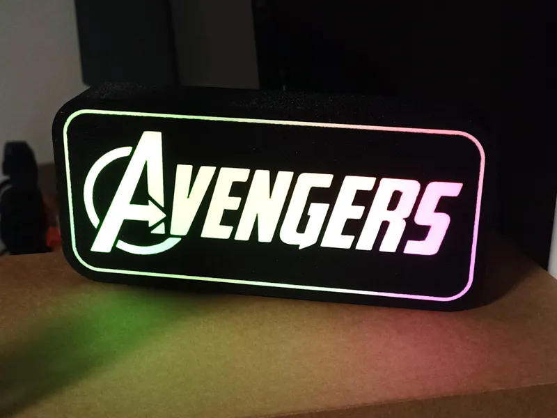 LED lamp with Avengers | Wall art