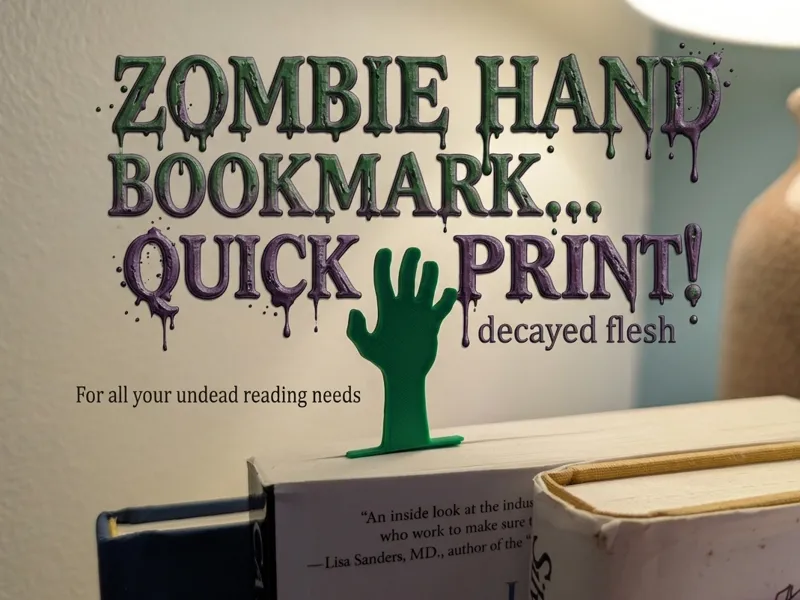 Zombie Hand Bookmark... Quick print!