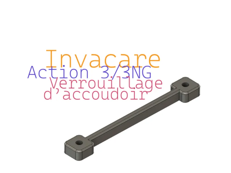 Insert verrouillage d'accoudoir invacare action 3