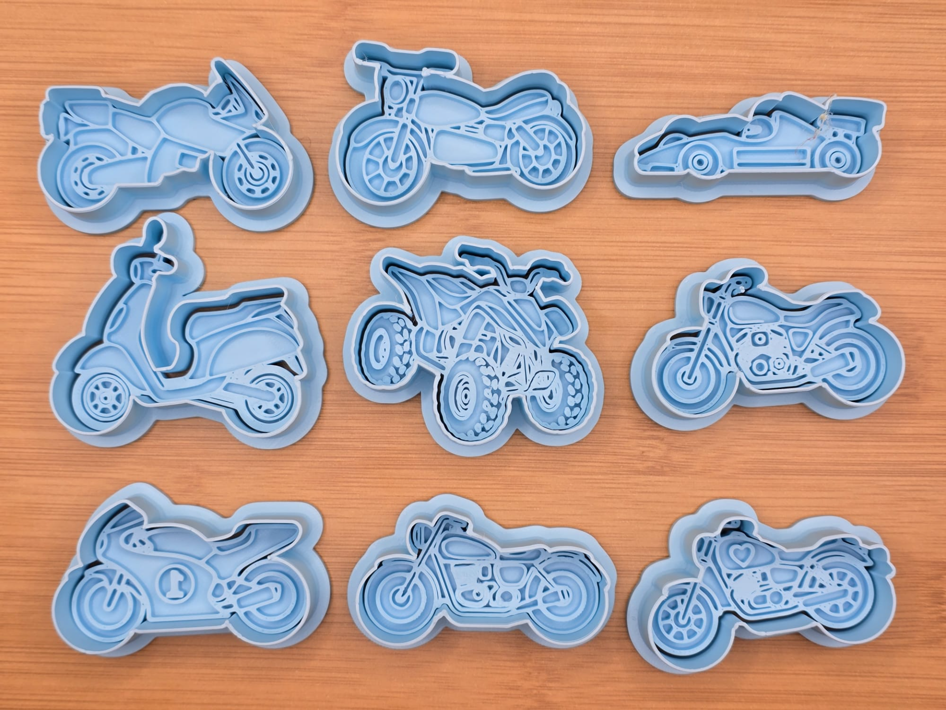Motorcycle Cookie Cutter Stamp Pack
