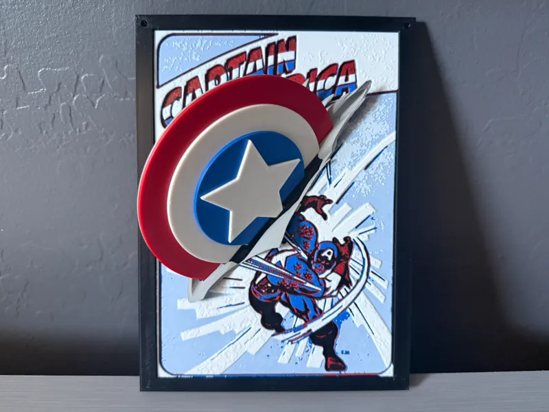 Captain America Comic Cover Pop Out Art