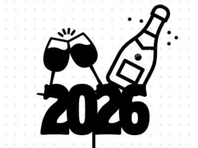 small cake topper new year chears