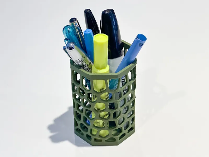 Voronoi Hex Pen Holder