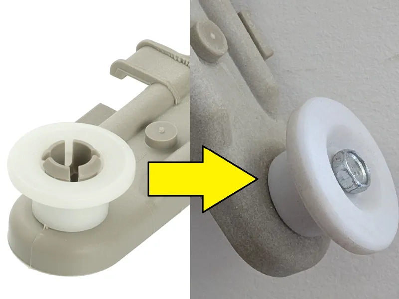 Dishwasher roller wheel upgrade