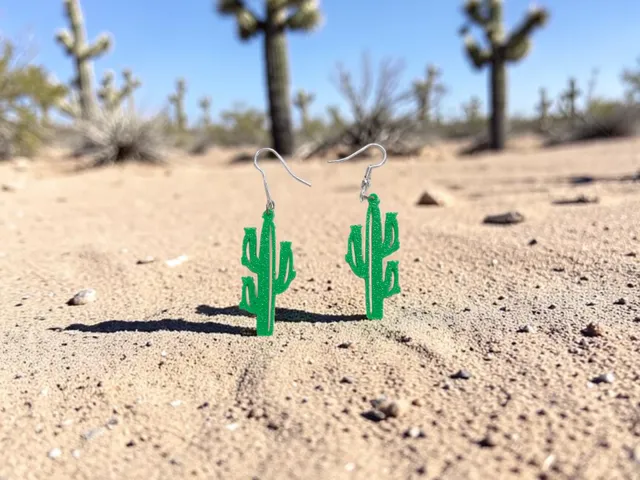 Flowering cactus earrings