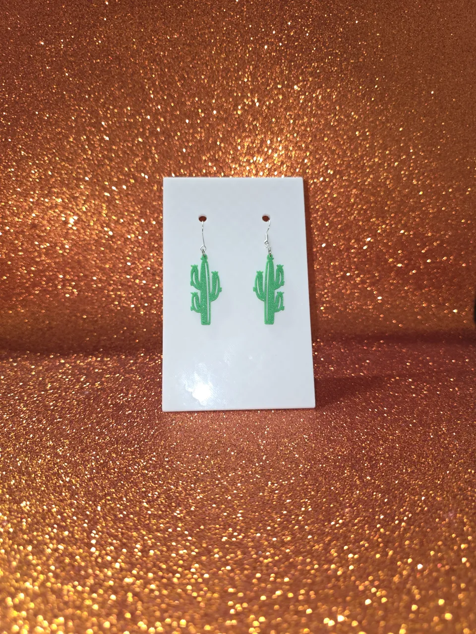 Flowering cactus earrings view 2