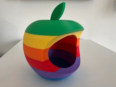 Rainbow Apple logo desk storage box