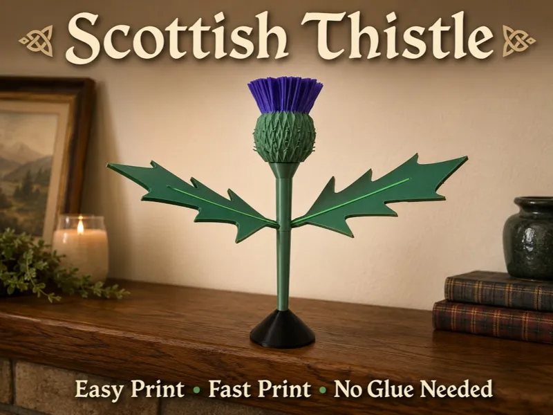 Scottish Thistle – Easy- No-Glue - Display Flower
