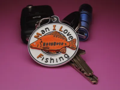 Man I love fishing keychain