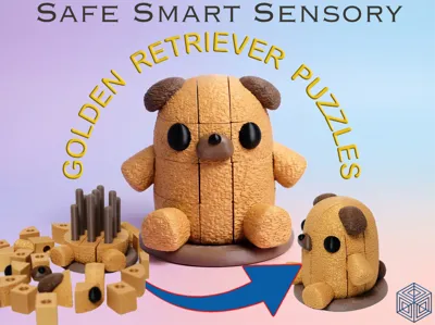 Cute Golden Retriever 3D Stacking Puzzle