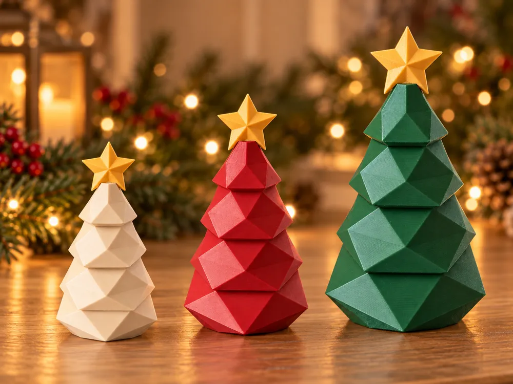 Low Poly Christmas Tree with Plug-in Star - Free 3D Print Model ...