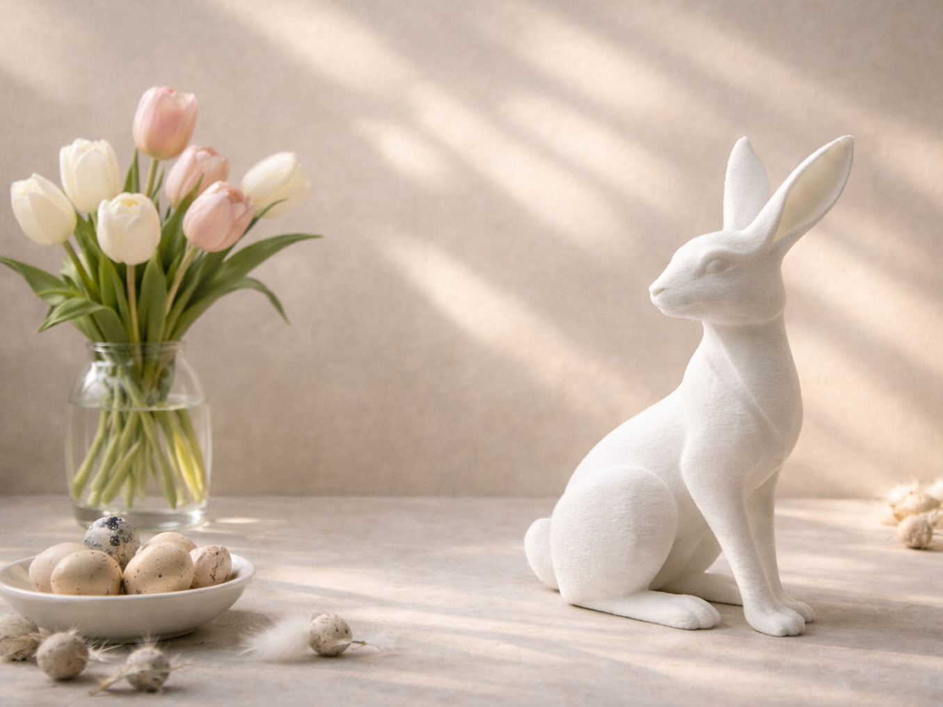 Easter Rabbit – Fuzzy Surface Decorative Bunny