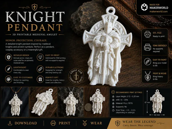 Pendentif chevalier médiéval