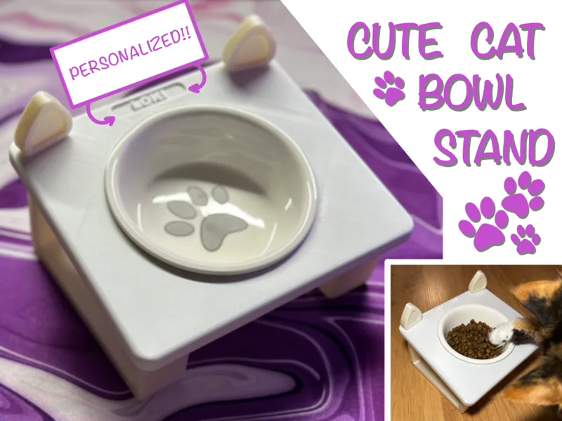 Cat Bowl Stand / Personalized