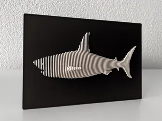 Layered White Shark Sculpture
