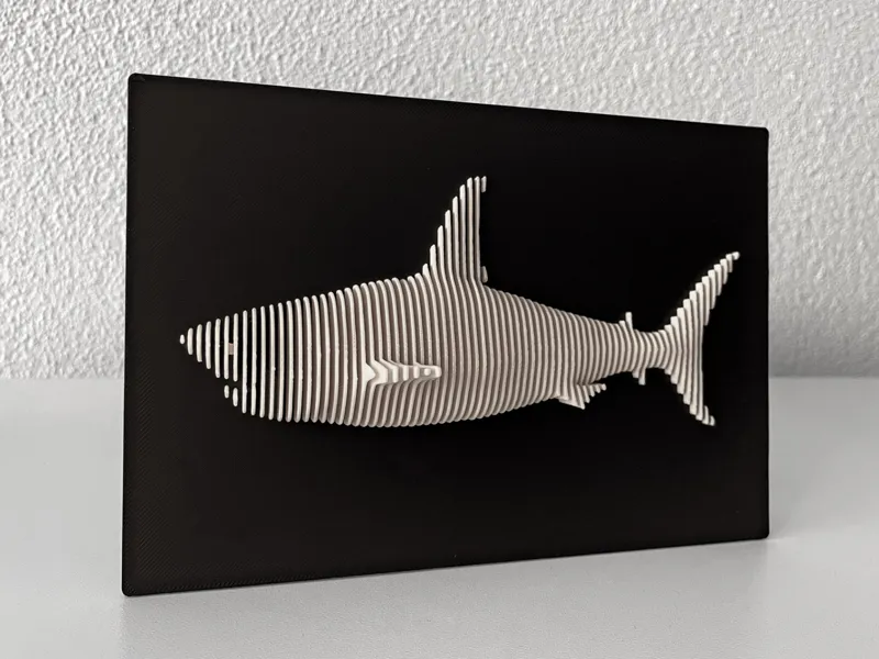 Layered White Shark Sculpture