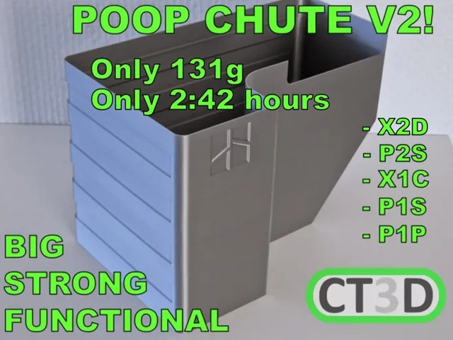 V2 Poop chute X2D - P2S - X1C - P1P - P1S