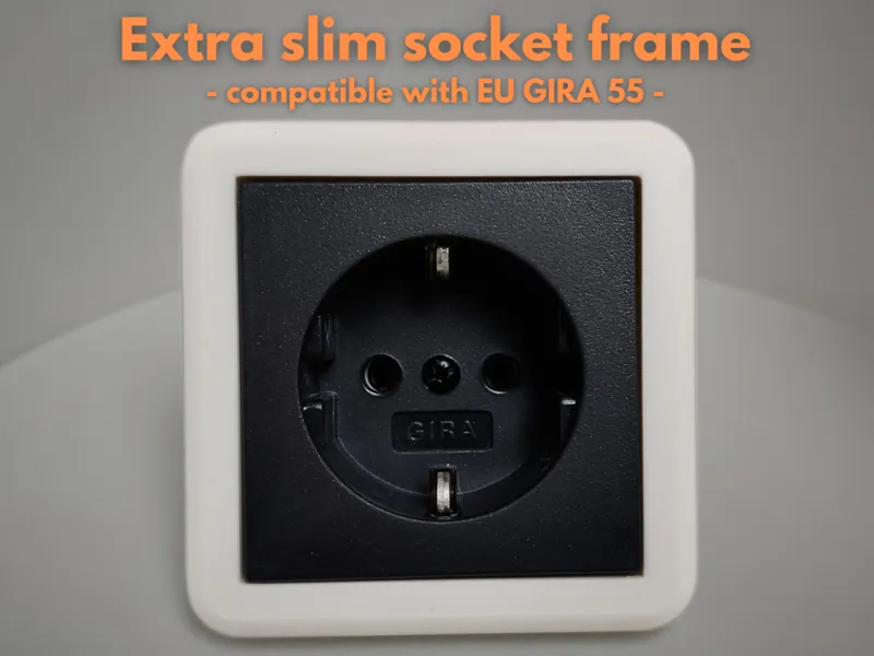 Slim socket / switch frame system 55 compatible