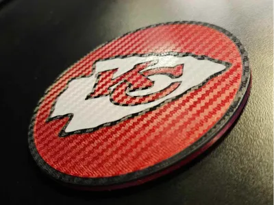 Double sided KC Chiefs coaster.