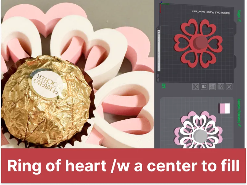 Ring of hearts /w a center to fill by your liking