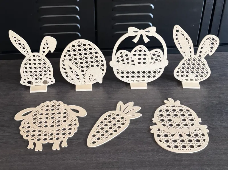 Easter rattan silhouette decor (for A1 mini too)