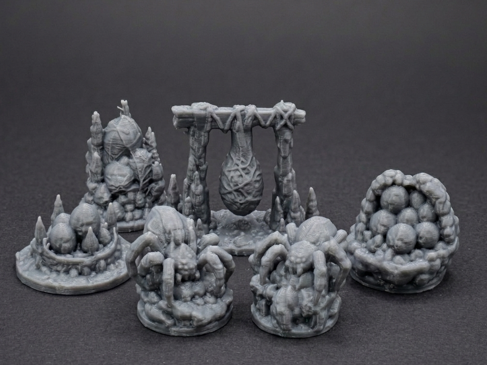 Spider Nest & Egg Sac Scatter Terrain Set