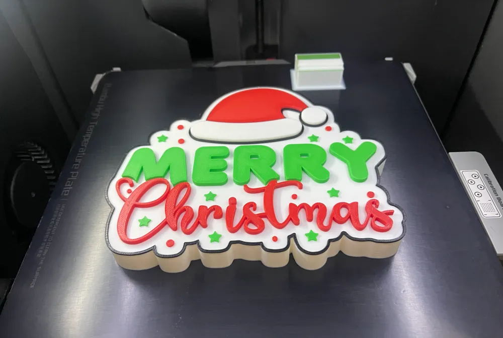Merry Christmas Sign Santa Hat by DarkLink MakerWorld: Download Free 3D ...