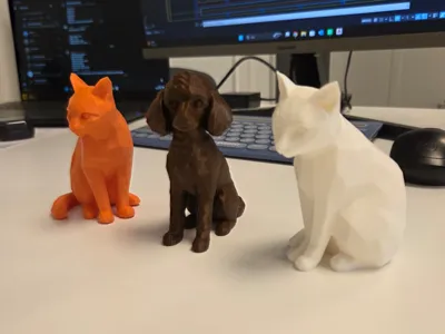 Low Poly Brown Dog Figurine