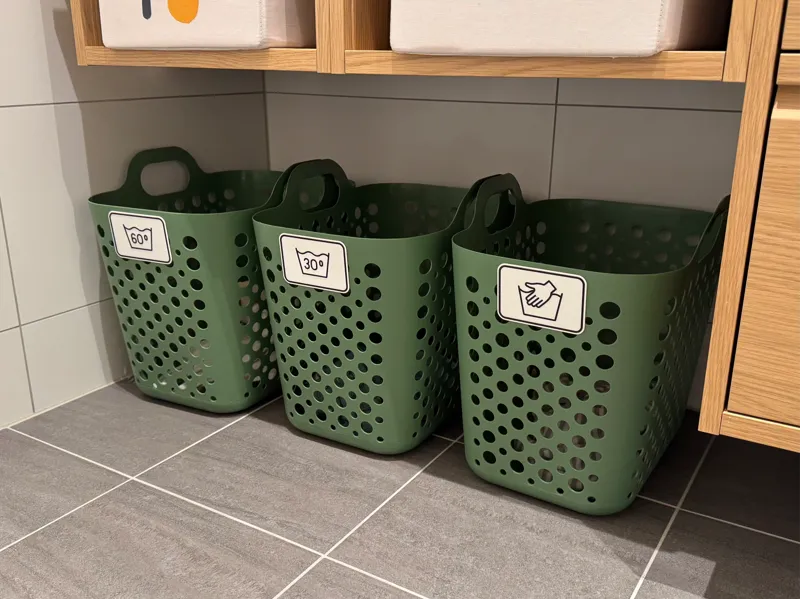 Laundry Sorting Labels – 30°, 60° & Hand Wash