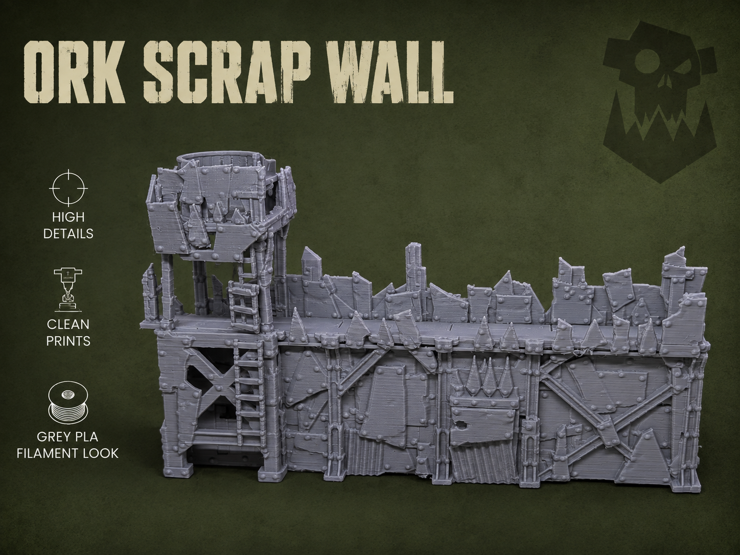 Ork Scrap Barricade - Tabletop Terrain - 1